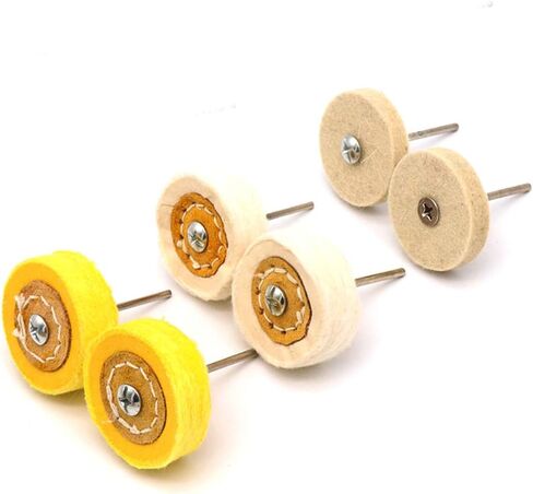 Chiloskit 2Pcs 2" Cloth Polishing Mop Wheel Buffing Wheel Grinding Head Set For Rotary Abrasive Tools Accessories, 1/8 Mandrel Compatible with Most Rotary Accessories (White Cloth) in Saudi Arabia