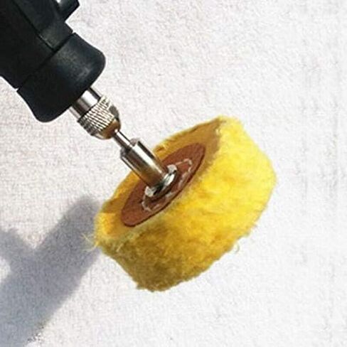 Chiloskit 2Pcs 2" Cloth Polishing Mop Wheel Buffing Wheel Grinding Head Set For Rotary Abrasive Tools Accessories, 1/8 Mandrel Compatible with Most Rotary Accessories (White Cloth) in Saudi Arabia