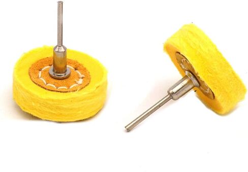 Chiloskit 2Pcs 2" Cloth Polishing Mop Wheel Buffing Wheel Grinding Head Set For Rotary Abrasive Tools Accessories, 1/8 Mandrel Compatible with Most Rotary Accessories (White Cloth) in Saudi Arabia