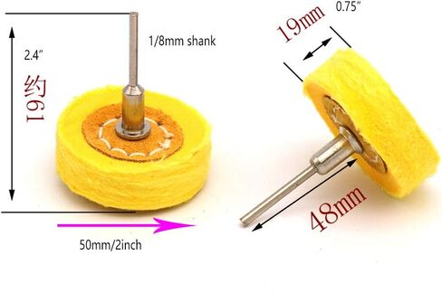 Chiloskit 2Pcs 2" Cloth Polishing Mop Wheel Buffing Wheel Grinding Head Set For Rotary Abrasive Tools Accessories, 1/8 Mandrel Compatible with Most Rotary Accessories (White Cloth) in Saudi Arabia