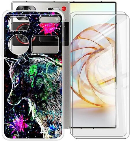 Phone Case for ZTE Nubia Z60 Ultra (6.8") with 2 X Tempered Glass Screen Protector, [Anti-Yellow X Shockproof] Clear Soft TPU Bumper Cover for ZTE Nubia Z60 Ultra - Camellia in Saudi Arabia