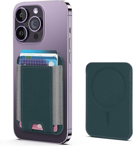 محفظة هاتف مغناطيسية من GANSBOL مع MagSafe، محفظة جلدية مغناطيسية Magsafe لسلسلة iPhone 12/13/14، حامل محفظة بطاقات لـ Apple Magsafe، تناسب 10 بطاقات، برتقالي in Kuwait