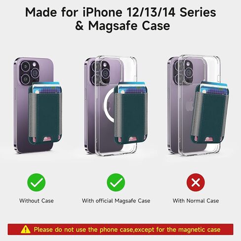 محفظة هاتف مغناطيسية من GANSBOL مع MagSafe، محفظة جلدية مغناطيسية Magsafe لسلسلة iPhone 12/13/14، حامل محفظة بطاقات لـ Apple Magsafe، تناسب 10 بطاقات، برتقالي in Kuwait