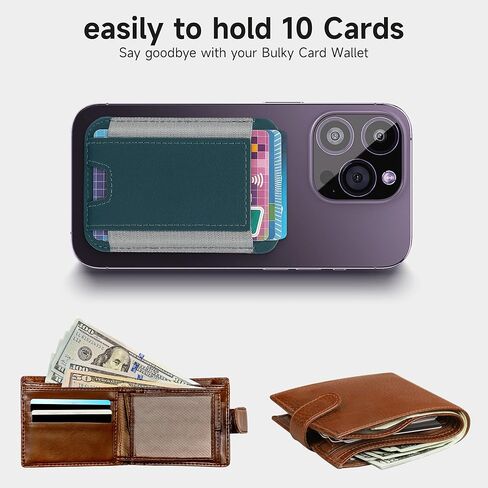 محفظة هاتف مغناطيسية من GANSBOL مع MagSafe، محفظة جلدية مغناطيسية Magsafe لسلسلة iPhone 12/13/14، حامل محفظة بطاقات لـ Apple Magsafe، تناسب 10 بطاقات، برتقالي in Kuwait