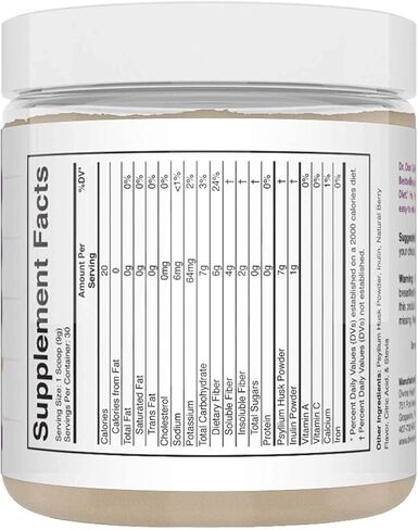 Divine Health Dr Colbert MD Fiber Zone Powder | Berry Flavor Prebiotics, Isoluble & Soluble Fiber | Psyllium Husk & Inulin | 6g Fiber | Recommended in Healthy Gut Zone Book | 9.52 oz in Kuwait