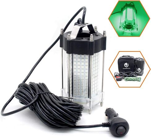 مصباح LED للصيد تحت الماء من Jiawill 297 مصباح LED 9 فولت - 35 فولت 41.8 واط 4000 لومن لجذب الأسماك الليلية بطول 33 قدمًا (10 متر) (أخضر) in Kuwait