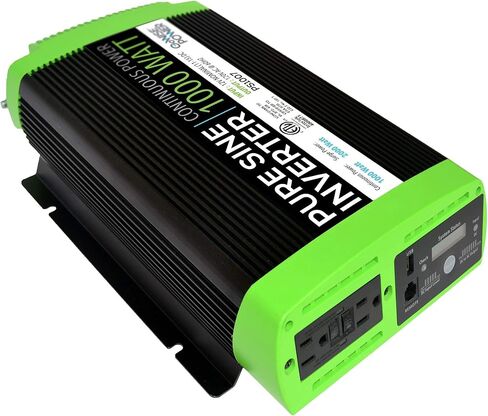 GoWISE Power 1000W مستمر 2000W Surge Peak Power Pure Sine Wave Inverter مع شاشة LCD رقمية، أسود / أخضر (PS1007) in Saudi Arabia
