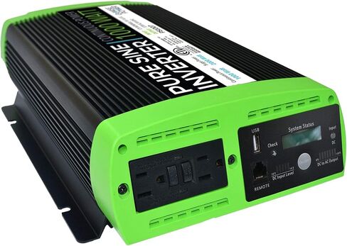 GoWISE Power 1000W مستمر 2000W Surge Peak Power Pure Sine Wave Inverter مع شاشة LCD رقمية، أسود / أخضر (PS1007) in Saudi Arabia