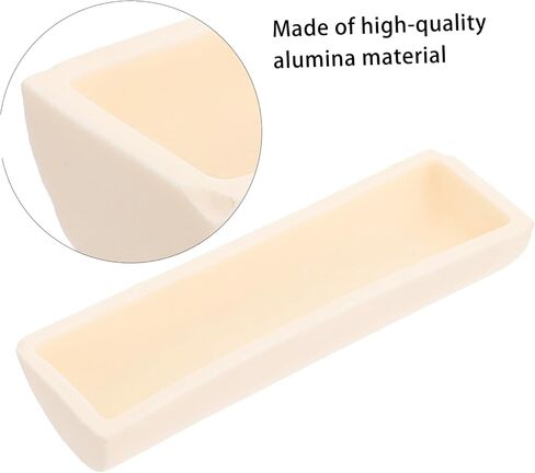 Healvian 3pcs Experimental Combustion Boat Corundum Crucible Corundum Ark Semicircle Tube Furnace Electric Furnace Corundum Boat Aluminum Oxide White in Saudi Arabia