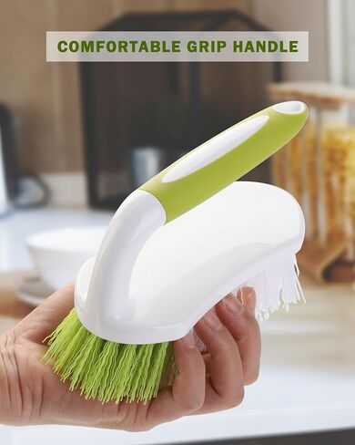 Scrub Brush, Heavy Duty Scrubbing Brushes for Cleaning with Comfortable Grip for Shower, Bathroom, Sink, Kitchen, Bathtub, Floor Cleaning, 2 Pcs in Kuwait