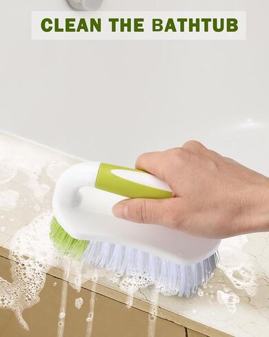 Scrub Brush, Heavy Duty Scrubbing Brushes for Cleaning with Comfortable Grip for Shower, Bathroom, Sink, Kitchen, Bathtub, Floor Cleaning, 2 Pcs in Kuwait