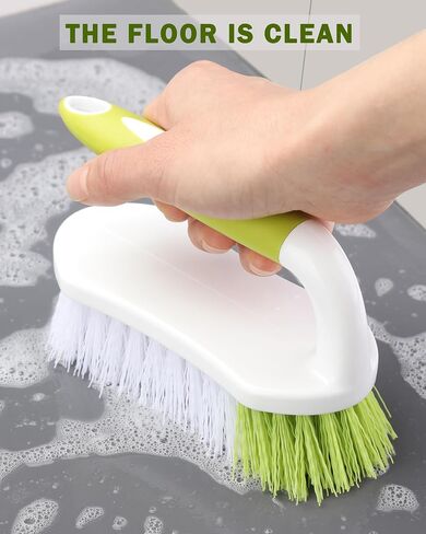 Scrub Brush, Heavy Duty Scrubbing Brushes for Cleaning with Comfortable Grip for Shower, Bathroom, Sink, Kitchen, Bathtub, Floor Cleaning, 2 Pcs in Kuwait