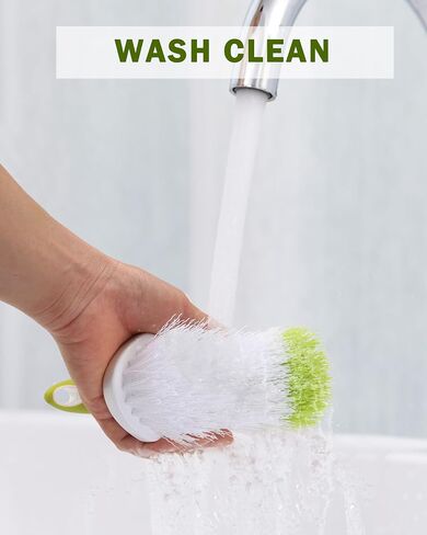 Scrub Brush, Heavy Duty Scrubbing Brushes for Cleaning with Comfortable Grip for Shower, Bathroom, Sink, Kitchen, Bathtub, Floor Cleaning, 2 Pcs in Kuwait