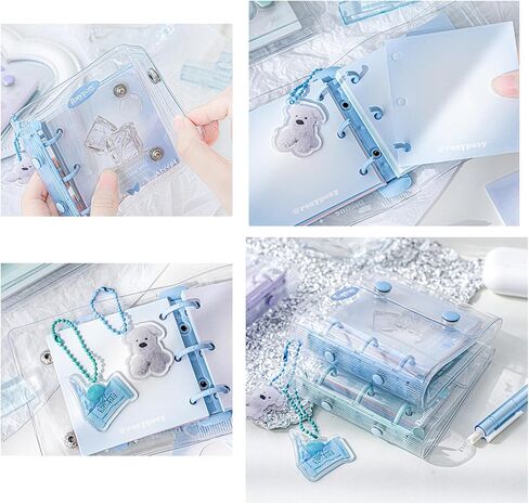 دفتر ملاحظات صغير حلزوني من Doraking لسكرابوكينغ، صفحة ملونة، جيب غطاء، زخارف أكريليك، لوازم مجلة مخطط رصاصة غير المرغوب فيها لدفتر الألبوم DIY Art Craft in Kuwait