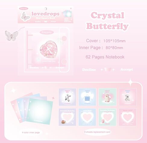 دفتر ملاحظات صغير حلزوني من Doraking لسكرابوكينغ، صفحة ملونة، جيب غطاء، زخارف أكريليك، لوازم مجلة مخطط رصاصة غير المرغوب فيها لدفتر الألبوم DIY Art Craft in Kuwait