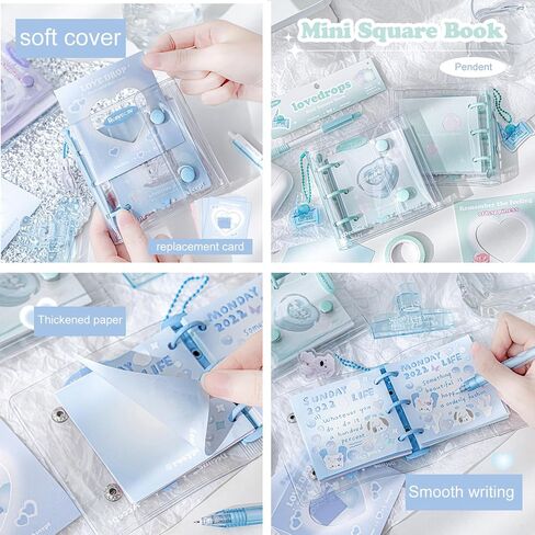 دفتر ملاحظات صغير حلزوني من Doraking لسكرابوكينغ، صفحة ملونة، جيب غطاء، زخارف أكريليك، لوازم مجلة مخطط رصاصة غير المرغوب فيها لدفتر الألبوم DIY Art Craft in Kuwait