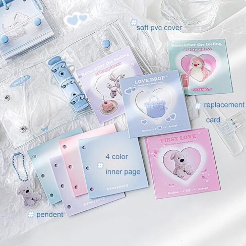 دفتر ملاحظات صغير حلزوني من Doraking لسكرابوكينغ، صفحة ملونة، جيب غطاء، زخارف أكريليك، لوازم مجلة مخطط رصاصة غير المرغوب فيها لدفتر الألبوم DIY Art Craft in Kuwait