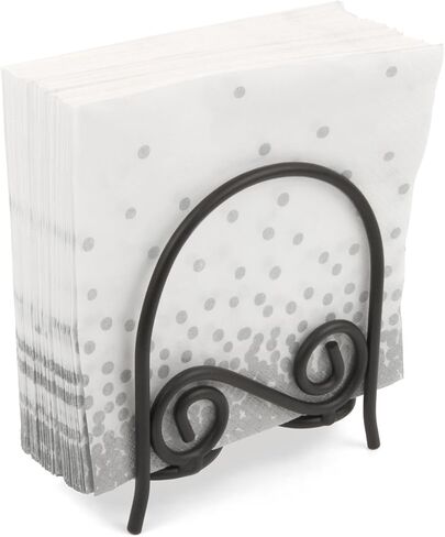 Spectrum Scroll Arched Dispenser, Vertical Kitchen Tables & Countertops, Dining Table & Kitchen Décor, Stylish Upright Napkin Holder, Hammered Bronze in Saudi Arabia