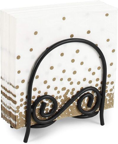 Spectrum Scroll Arched Dispenser, Vertical Kitchen Tables & Countertops, Dining Table & Kitchen Décor, Stylish Upright Napkin Holder, Hammered Bronze in Saudi Arabia
