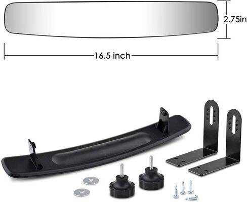 ERKOON عربة جولف مرآة الرؤية الخلفية 16.5 بوصة واسعة للغاية عربة جولف بانورامية مرآة الرؤية الخلفية تناسب EZGO، ياماها، نادي السيارات in Kuwait