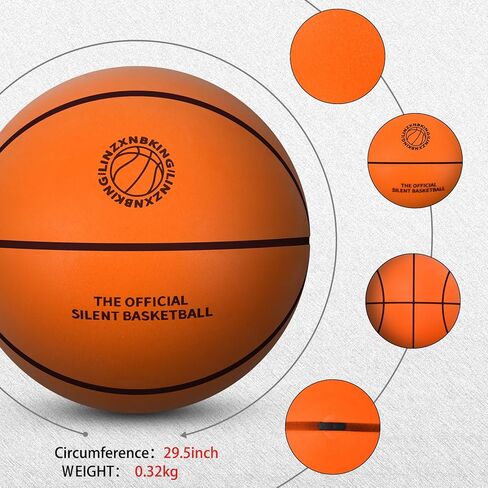 LINZXNBKING Official Size 7 (29.5") Silent Basketball High-Density Soft Foam and Low Noise Indoor Training Ball Easy Grip Highly Elastic Practice Ball in Kuwait