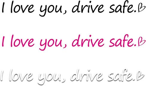 3x "I love you, drive Safe" ملصق مرآة الرؤية الخلفية للسيارة مع قلب، ملصقات زجاجة مياه مقطوعة من الفينيل، ملحقات ملصق تأكيد السيارة هدية لعيد الأم (أنا أحبك، قيادة آمنة) in Kuwait