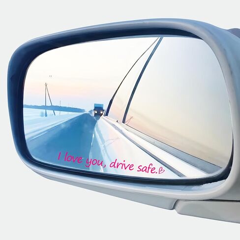 3x "I love you, drive Safe" ملصق مرآة الرؤية الخلفية للسيارة مع قلب، ملصقات زجاجة مياه مقطوعة من الفينيل، ملحقات ملصق تأكيد السيارة هدية لعيد الأم (أنا أحبك، قيادة آمنة) in Kuwait