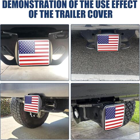 ZKFAR Pack-1 Trailer Hitch Cover, American Flag Plug Cover, Metal Rear Receiving Tube Cover, 2" Automotive Dust Plug, Protective Cover with Pin Bolt, Universal for Most SUVs, Trailers (Black) in Saudi Arabia