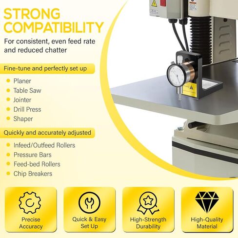 W1218A Dial Indicator Rotates 360 Degree Durable Powerful Magnetic Base for Planers Woodworking Machinery Within ±.001-Inch in Saudi Arabia