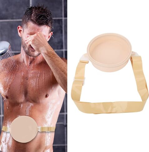 Ostomy Supplies,Stoma Guard Security Shield Waterproof Bath Cover, Stoma Ostomy Bath Cover Waterproof Adjust Belt Silicone Sealing Ring Stoma Guard Security Shield Ostomy Shower in Saudi Arabia