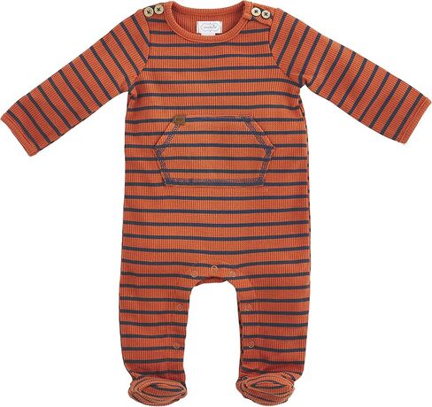 Mud Pie Baby-boys Waffle Striped SleeperMud Pie Baby Boy Waffle Striped Sleeper، أزرق داكن/صدئ، 6-9 أشهر in Saudi Arabia