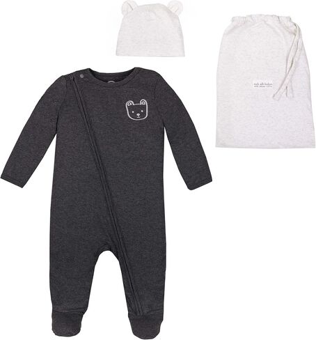 مجموعة هدايا Lamaze Baby Boys من القطن العضوي Sleep N Play & Hat مع حقيبة، قطعتان in Kuwait