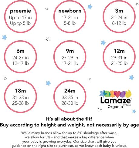 مجموعة هدايا Lamaze Baby Boys من القطن العضوي Sleep N Play & Hat مع حقيبة، قطعتان in Kuwait