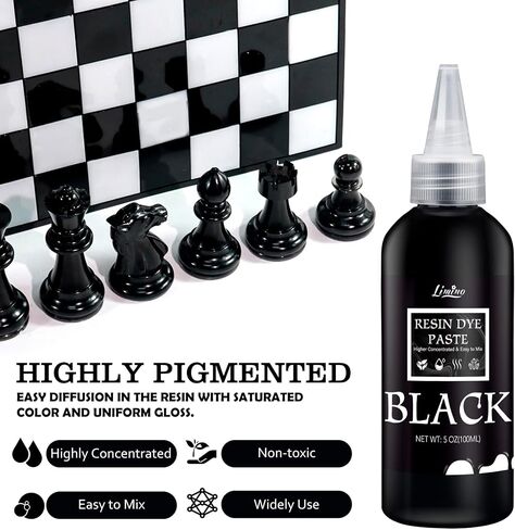 Black Epoxy Resin Pigment Paste - 3.4 fl.oz / 100ml Concentrated Black Resin Dye Paste for DIY Resin Art, UV Resin, River Table - Opaque Black Epoxy Pigment Paste for Resin Painting, Coaster, Jewelry in Saudi Arabia