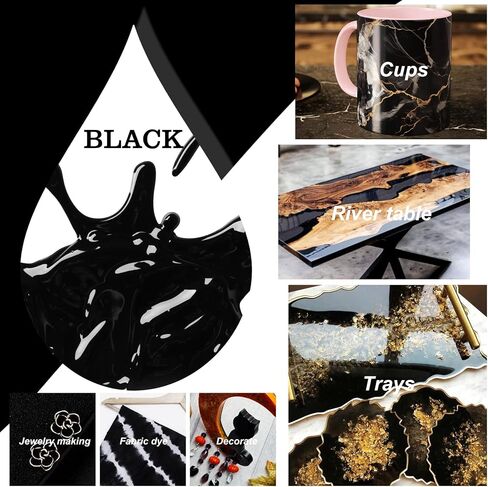 Black Epoxy Resin Pigment Paste - 3.4 fl.oz / 100ml Concentrated Black Resin Dye Paste for DIY Resin Art, UV Resin, River Table - Opaque Black Epoxy Pigment Paste for Resin Painting, Coaster, Jewelry in Saudi Arabia