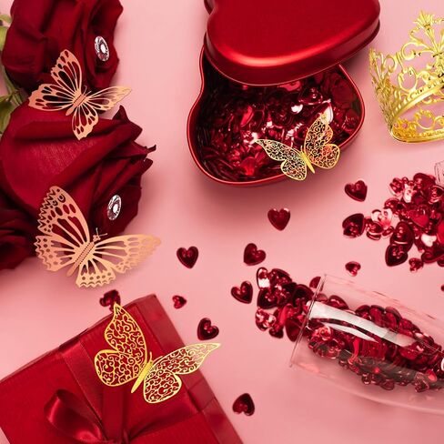 XunYee 139 Pcs Flower Bouquet Accessories Crowns for Flower Bouquets Including 3 Pcs Crown Cake Topper 36 Pcs 3D Butterflies 100 Pcs Corsage Pins for Graduation Mother's Day Wedding Birthday DIY Craft in Saudi Arabia