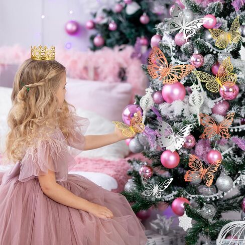 XunYee 139 Pcs Flower Bouquet Accessories Crowns for Flower Bouquets Including 3 Pcs Crown Cake Topper 36 Pcs 3D Butterflies 100 Pcs Corsage Pins for Graduation Mother's Day Wedding Birthday DIY Craft in Saudi Arabia