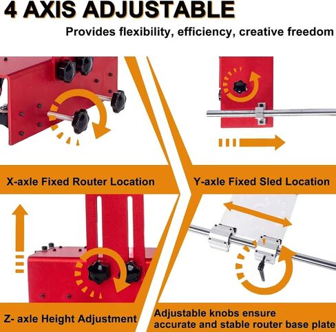 Router Sled for Flattening Slabs, 3 Axis Adjustable, Portable and Easy to Adjust Slab Flattening Jig with 60 inches, Trimming Planing Machine for Wood Flattening, DIY Woodworking Router Sled in Saudi Arabia
