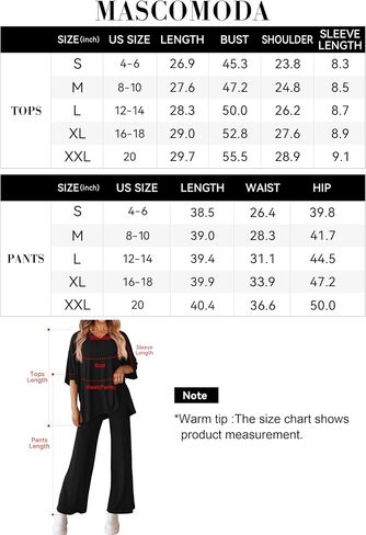 MASCOMODA Womens Summer 2 Piece Outfits Short Sleeve V Neck Tops Wide Leg Long Pants Casual Tracksuit Lounge Set in Saudi Arabia