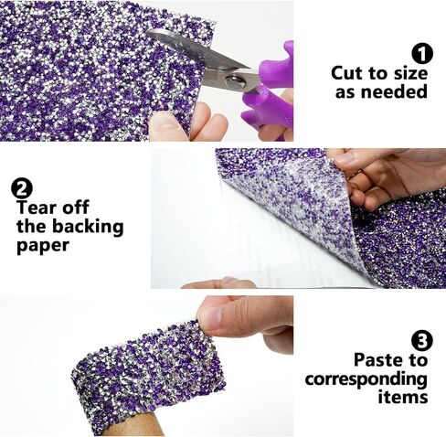 Vienrose 13.78" x 9.45" Bling Rhinestone Stickers, DIY Decorative Supplies Stickers, Self-Adhesive Rhinestone Stickers for Wedding, Crafts and Home Decoration in Saudi Arabia