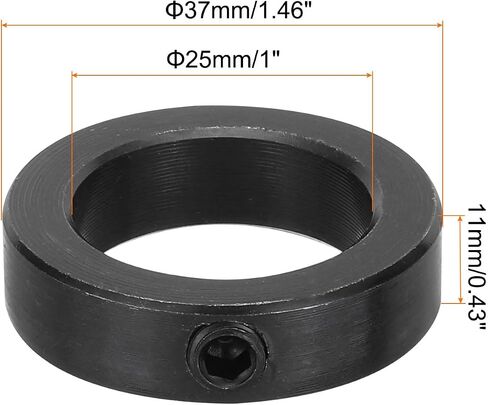 MECCANIXITY Shaft Collar 1 Inch Bore Carbon Steel Set Screw Style Clamping Collars Black 2 Pcs in Saudi Arabia