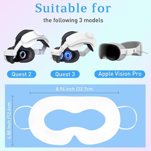 غطاء وجه Yoposeo VR للاستعمال مرة واحدة، واقي للتعرق، وسادات قناع الوجه VR للوجه لـ Meta Quest 3 Quest 2، ملحقات لـ Apple Vision Pro (مجموعة 20) in Saudi Arabia