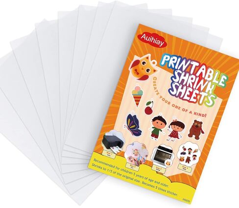 Auihiay 8 أوراق شبه شفافة قابلة للطباعة من البلاستيك المنكمش لطابعة الحبر للأطفال، نشاط الحرف اليدوية، هدايا عيد الأم، 11.6 × 8.3 بوصة / 29.5 × 21 سم in Kuwait
