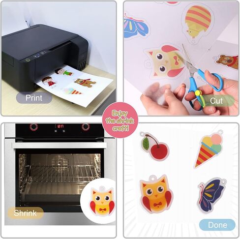 Auihiay 8 أوراق شبه شفافة قابلة للطباعة من البلاستيك المنكمش لطابعة الحبر للأطفال، نشاط الحرف اليدوية، هدايا عيد الأم، 11.6 × 8.3 بوصة / 29.5 × 21 سم in Kuwait