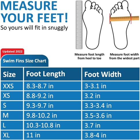 زعانف الغطس قصيرة زعانف السباحة العائمة للتدريب على المقاس الأمريكي XL عرض الكاحل 3.3 بوصة مع زعانف سفر من المطاط اللدن بالحرارة للسباحة والغوص والغطس والرياضات المائية، أزرق in Kuwait