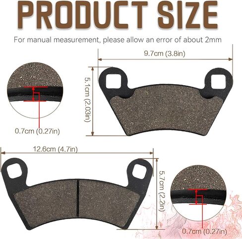 Brake Pads Front and Rear for Polaris Ranger 900 XP, Ranger 500 700 800 900 XP, Ranger 900 Diesel 2011-2014, Ranger Crew 500, RZR 4 800, RZR 900 in Saudi Arabia