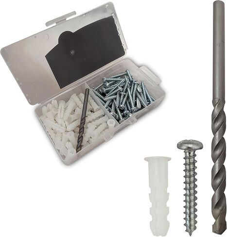 مجموعة مرساة بلاستيكية للجدران الجافة، تتضمن 100 × مرساة بلاستيكية (1 بوصة)، 100 × براغي فيليب (10 × 1-1/4 بوصة)، و1 × لقمة ثقب البناء (1/4 بوصة × 4 بوصة)، مرساة مضلعة عالية الجودة ، 10-12 براغي زنك in Kuwait