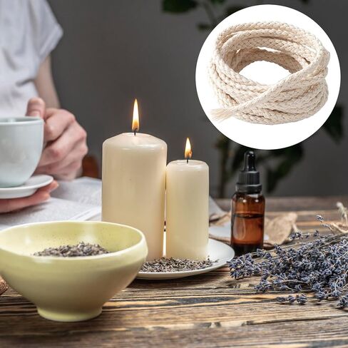 HINZIC 65 Ft Oil Lamp Wicks 1/4" Oil Lamp Wicks Round Braided Cotton Replacement Wick for Candle Lamp, Oil Lamp Wicks Only in Saudi Arabia