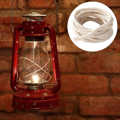 HINZIC 65 Ft Oil Lamp Wicks 1/4" Oil Lamp Wicks Round Braided Cotton Replacement Wick for Candle Lamp, Oil Lamp Wicks Only in Saudi Arabia
