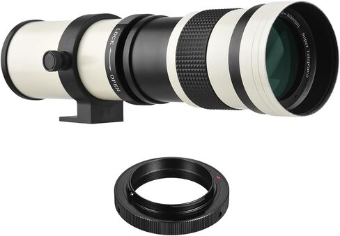 Andoer Camera MF Super Telephoto Zoom Lens F/8.3-16 420-800mm T2 Mount with AI-Mount Adapter Ring Universal 1/4 Thread Replacement for Nikon AI-Mount D50 D90 D5100 D7000 D3 D5100 D3100 D3000 D60 in Saudi Arabia
